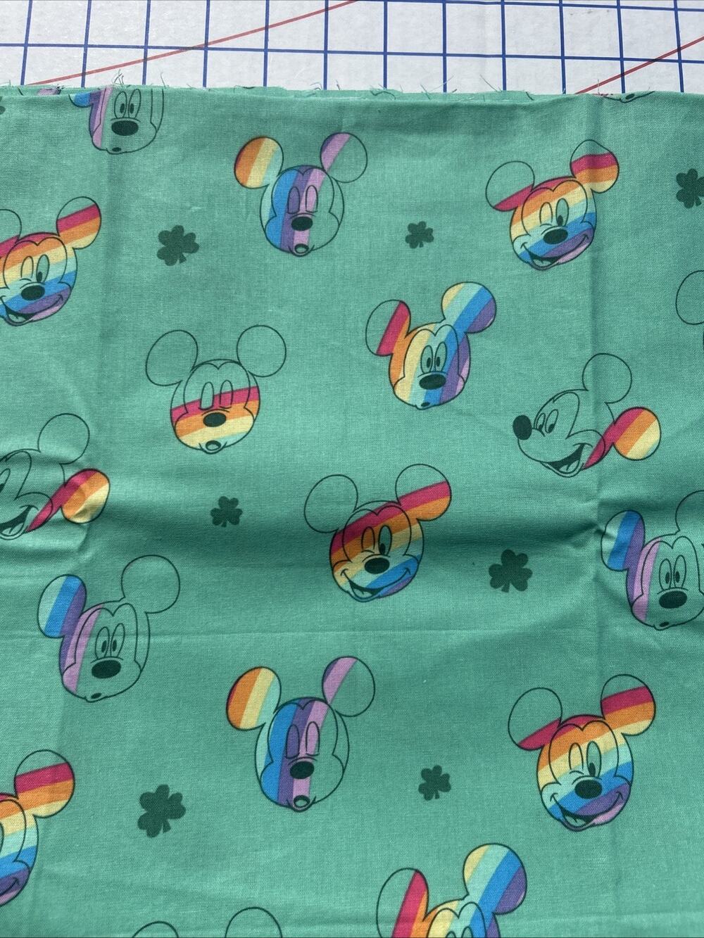 Disney Rainbow Mickey Mouse Fabric Springs Creative CP69876 52” x 42” 2019 Green